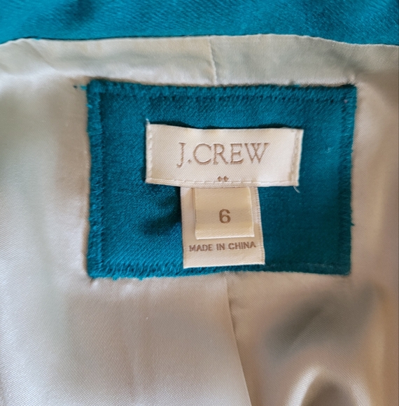 Beautiful Vintage J.Crew schoolboy Wool Blend Blazer Green size 6 Women's Classy - Picture 11 of 14